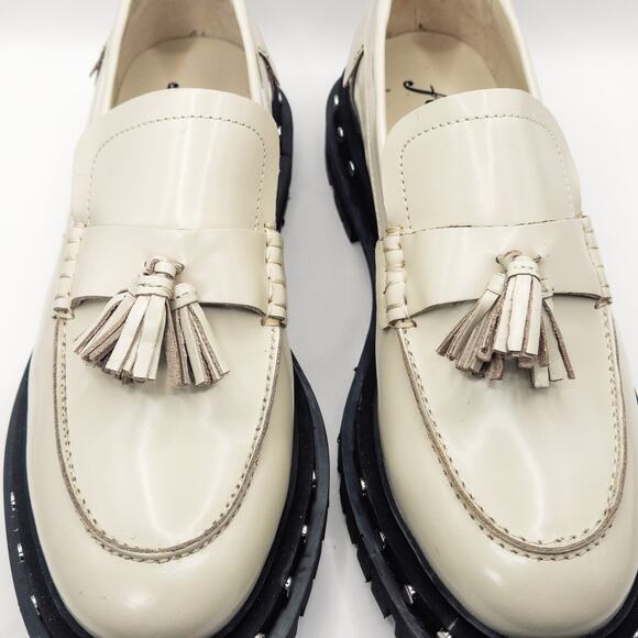 Free People Women’s Teagan Loafers Light Academia Minimalist Cream Platform 9.5 - Picture 5 of 14